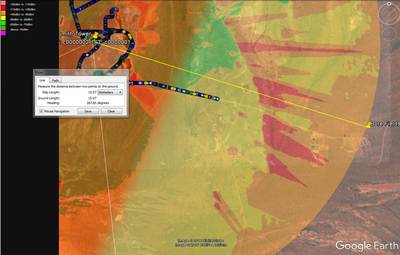 Map showing radio coverage at the Granny Smith site